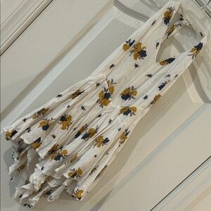 Free People White Dress with Yellow and Blue Floral ROMPER
